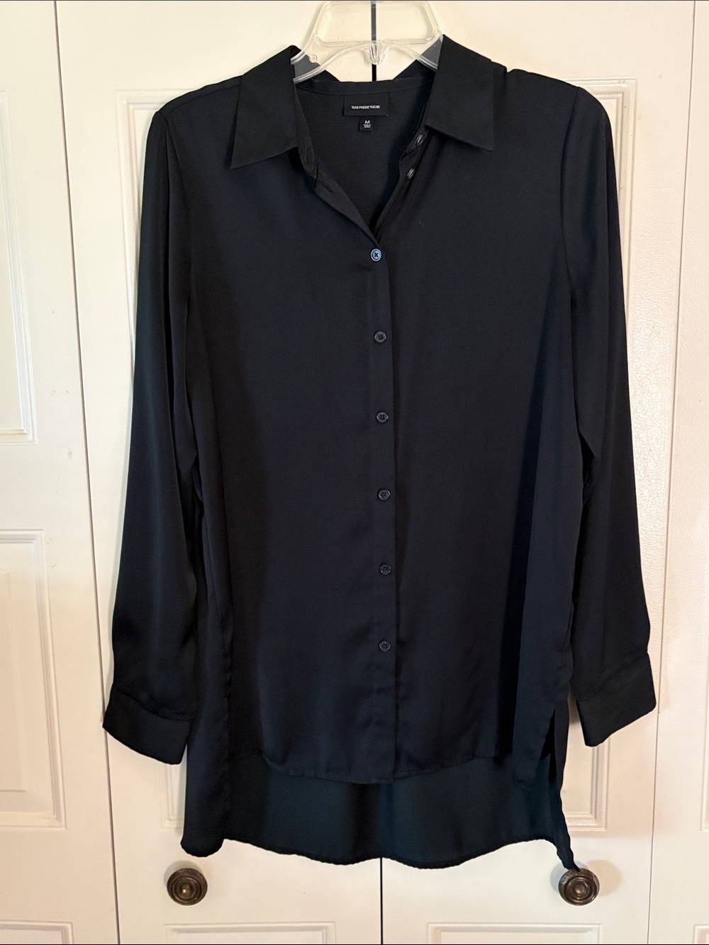 Whimsigoth Grunge Minimalist Button Shirt WhoWhatWear Relaxed Office Flowy MED
